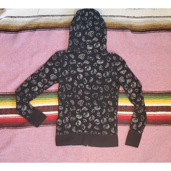 Rare Y2K Vintage Juicy Monogram Diamond Ring Black Hoodie M Zip-Up - Picture 4 of 9